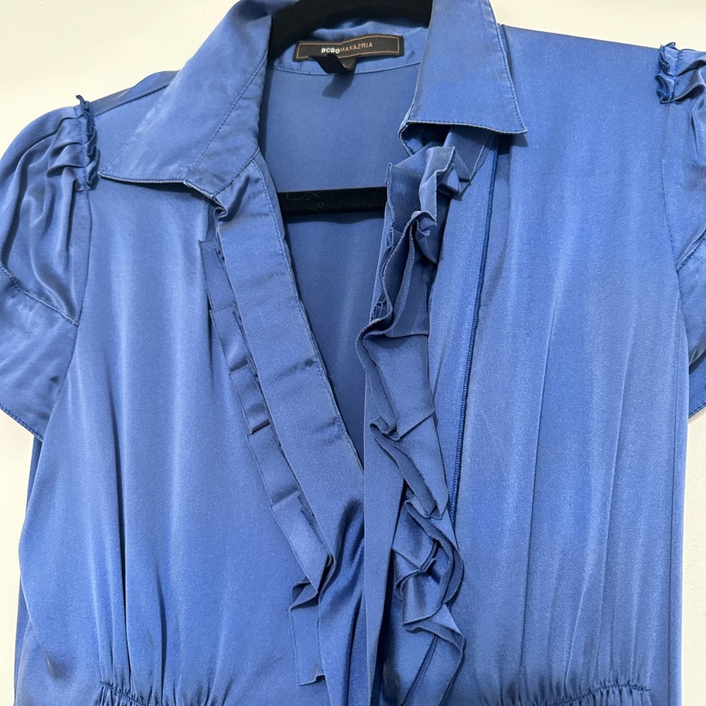 BCBGMaxazria midi blue dress